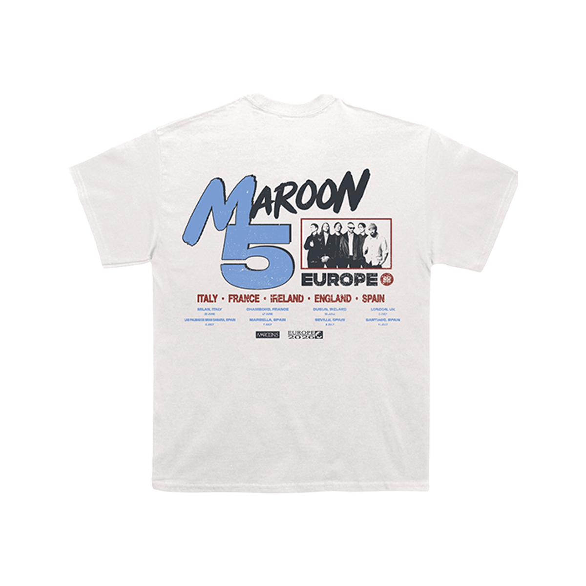 Love Is Like Europe 2026 Tour White Tee back
